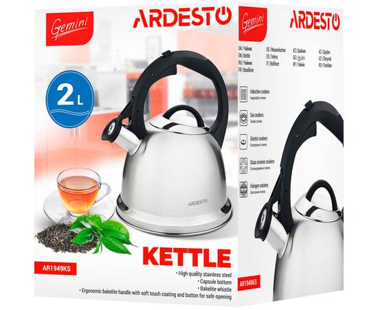 Чайник Gemini 2л Ardesto (AR1949KS), зображення 3