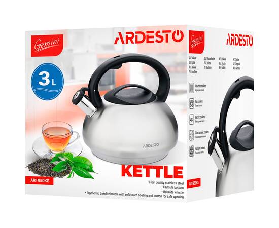Чайник Gemini 3л Ardesto (AR1950KS), зображення 3