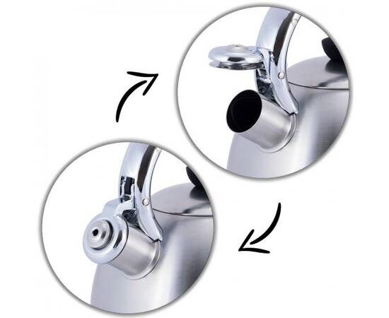 Чайник 2л зі свистком Kamille (0694BN), зображення 6