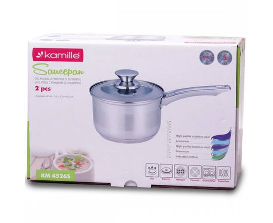 Ківш 2.1л з кришкою Kamille (4526S), зображення 6