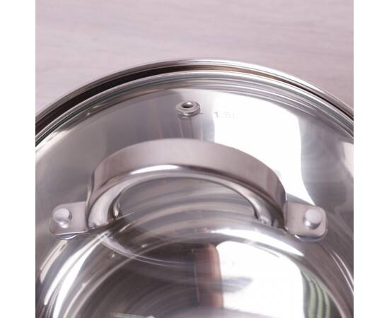 Ківш 2л зі скляною кришкою (O16x10.5 см) Kamille (4227S), зображення 5