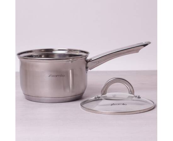 Ківш 2л зі скляною кришкою (O16x10.5 см) Kamille (4227S), зображення 2