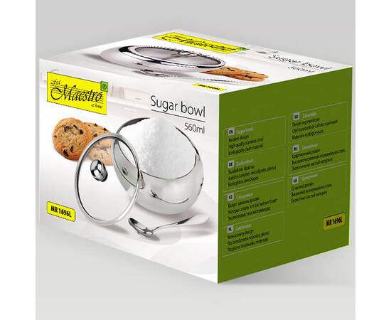 Сахарница с ложкой 560 мл Maestro (MR1696L), изображение 4