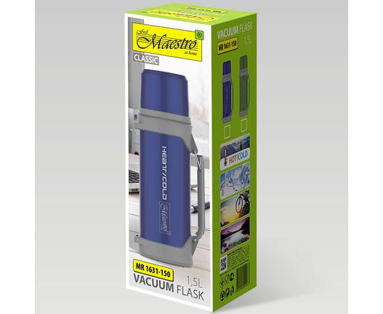 Термос 1,5 л Maestro голубой (MR1631-150N-BLUE), изображение 3