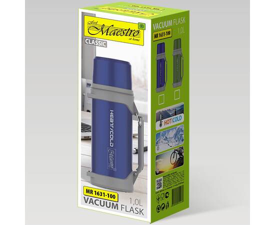 Термос 1 л Maestro зеленый (MR1631-100N-GREEN), изображение 3