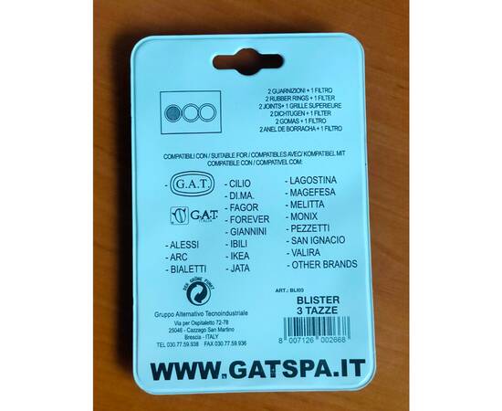 Прокладка для гейзерной кофеварки на 3 чашки GAT (105003RI1SIL), изображение 2
