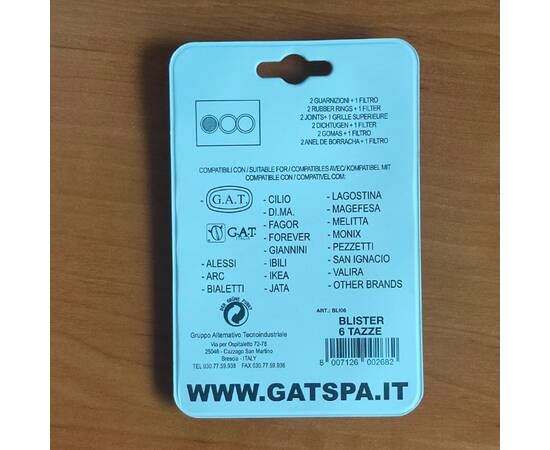 Прокладка силиконовая для гейзерной кофеварки на 6 чашек GAT (105006RI1SIL), изображение 2