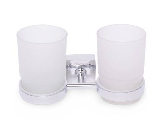 Стакан двойной для зубных щеток 17x8.5x9.5 см стеклянный Besser (8804), изображение 2