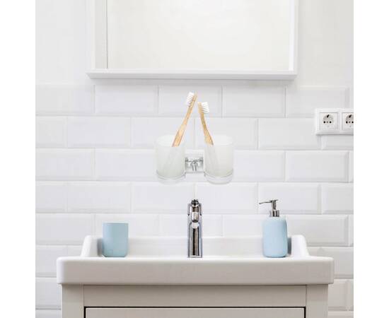 Стакан двойной для зубных щеток 17x8.5x9.5 см стеклянный Besser (8804), изображение 3