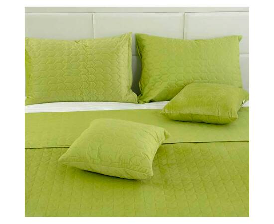 Чохол на подушку 50х70 стьобаний мікрофайбер+велюр Руно (382.55_Green banana), Колір: салатовий, Тип: наволочки, Розмір: 50x70, зображення 4