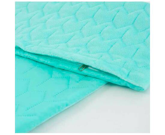 Чехол на подушку 50х70 стеганый микрофайбер+велюр Руно (382.55_Tiffany), Цвет: бирюзовый, Тип: наволочки, Размер: 50x70, изображение 3