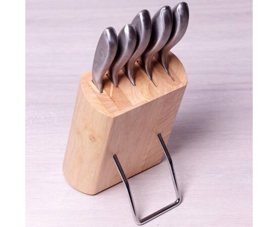 Набор ножей 6 предметов и деревянной подставкой Kamille (5133), изображение 3