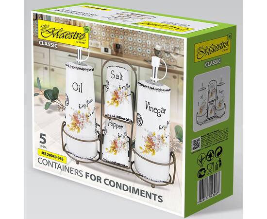Набор для специй 5 пр. Открытка-незабудка Maestro (MR20049-04S), изображение 3
