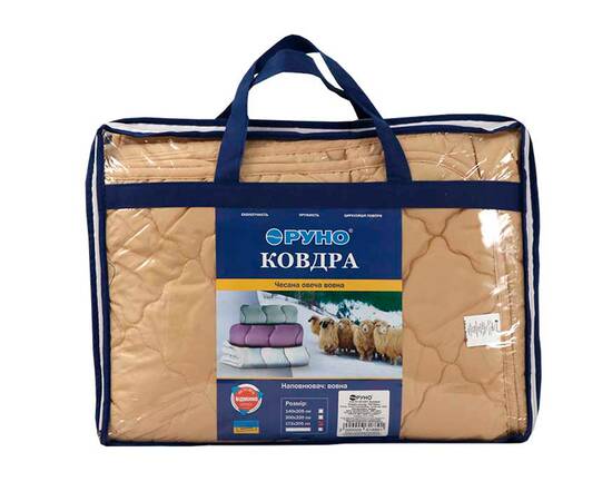 Ковдра вовняна 140х205 Комфорт Руно (321.52ШКУ_Бежевий), Сезонність: демісезонна, Розмір: 140x205, зображення 4