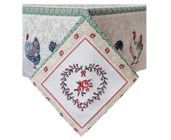 Скатерть Курочки 95х100 Прованс (025987), Тип: скатерти, Цвет: бежевый, Форма скатерти: квадратная, Размер: 95x100, изображение 2