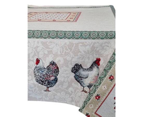 Скатертина 135х240 Курочки Прованс (025993), Тип: скатертини, Основний колір: бежевий, Форма скатертини: прямокутна, Розмір: 135x240, зображення 3
