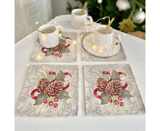 Серветка-підкладка 17х18 LiMaSo (RUNNER1198-17), Тип: салфетки, Цвет: красный, Форма скатерти: прямоугольная, Размер: 17x18, изображение 2