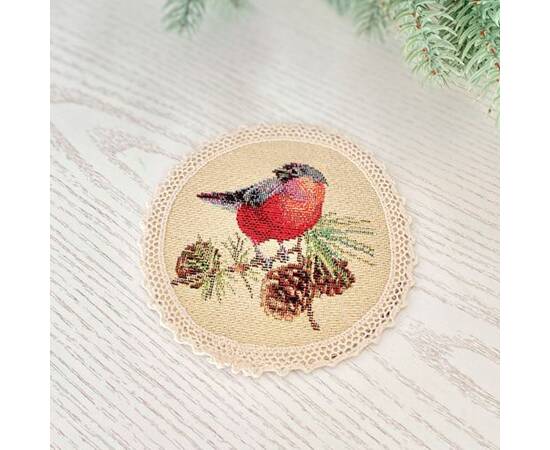 Серветка-підкладка з мереживом O10 LiMaSo (ROUND1066M-10D), Тип: салфетки, Цвет: красный, Форма скатерти: круглая, Размер: Ø10, изображение 2