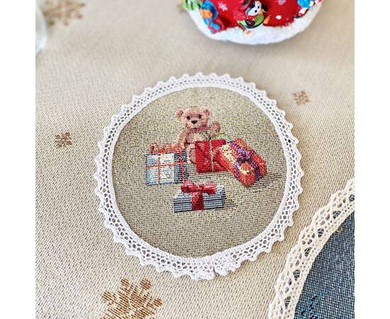 Серветка-підкладка з мереживом O10 LiMaSo (ROUND1196M-10D), Тип: серветки, Основний колір: червоний, Форма скатертини: кругла, Розмір: Ø10, зображення 3