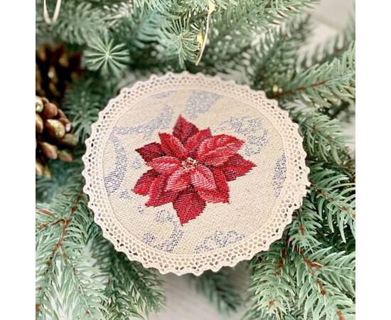 Серветка-підкладка з мереживом O10 LiMaSo (ROUND1198M-10D), Тип: салфетки, Цвет: красный, Форма скатерти: круглая, Размер: Ø10, изображение 2