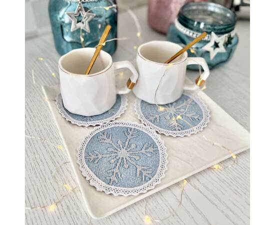 Серветка-підкладка з мереживом O10 LiMaSo (SQUIRREL-10D), Тип: салфетки, Цвет: синий, Форма скатерти: круглая, Размер: Ø10, изображение 2