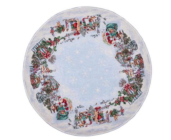 Скатертина гобеленова з мереживом O90 LiMaSo (VILLAGE-90D), Тип: скатертини, Основний колір: зелений, Форма скатертини: кругла, Розмір: Ø90, зображення 2