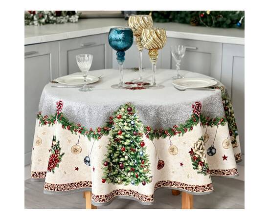 Скатертина гобеленова O180 LiMaSo (RABETO-180D), Тип: скатерти, Цвет: зеленый, Форма скатерти: круглая, Размер: Ø180, изображение 3