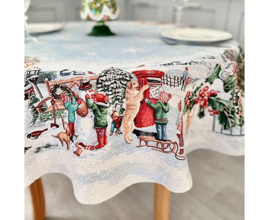 Скатертина гобеленова O140 LiMaSo (VILLAGE-140D), Тип: скатерти, Цвет: зеленый, Форма скатерти: круглая, Размер: Ø140, изображение 3