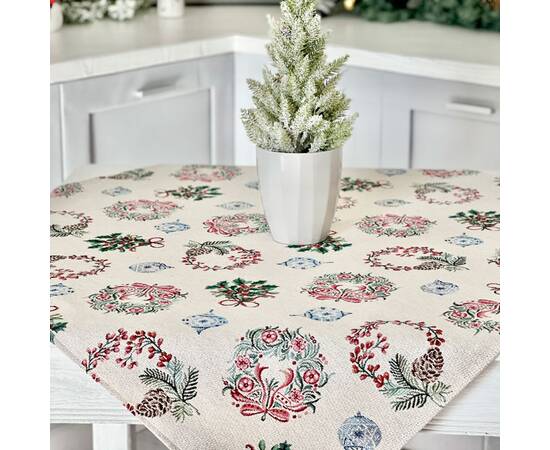 Скатертина гобеленова 97х100 LiMaSo (CORONA-100), Тип: скатерти, Цвет: зеленый, Форма скатерти: квадратная, Размер: 97x100, изображение 3