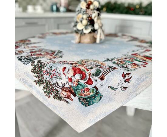 Скатертина гобеленова 97х100 LiMaSo (VILLAGE-100), Тип: скатерти, Цвет: зеленый, Форма скатерти: квадратная, Размер: 97x100, изображение 3