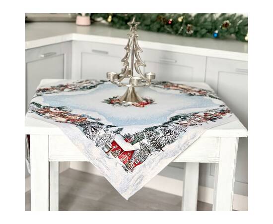 Скатертина гобеленова 97х100 LiMaSo (ZERMAT-100), Тип: скатертини, Основний колір: блакитний, Форма скатертини: квадратна, Розмір: 97x100, зображення 3