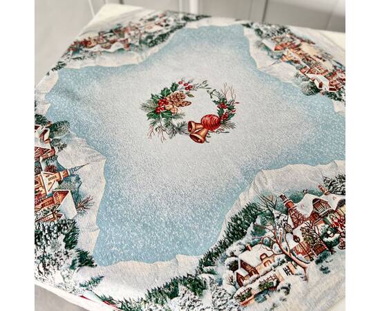 Скатертина гобеленова 97х100 LiMaSo (ZERMAT-100), Тип: скатертини, Основний колір: блакитний, Форма скатертини: квадратна, Розмір: 97x100, зображення 4