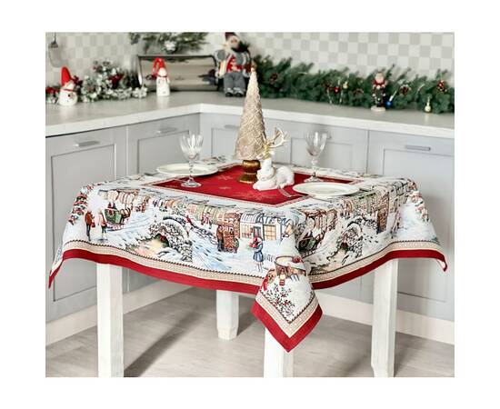 Скатертина гобеленова 137х176 LiMaSo (BENASK-176), Тип: скатерти, Цвет: красный, Форма скатерти: прямоугольная, Размер: 137x176, изображение 3