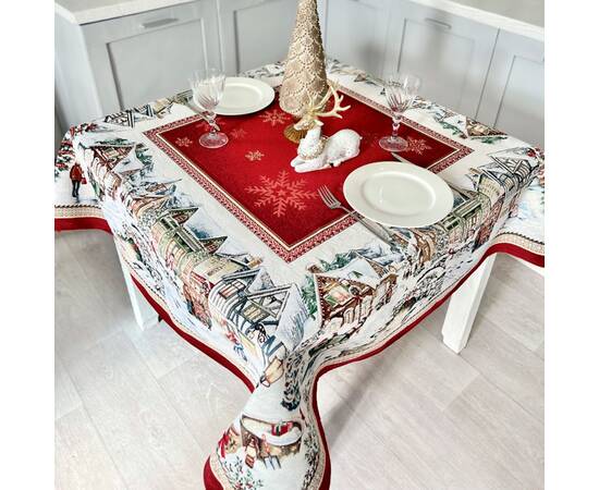Скатертина гобеленова 137х220 LiMaSo (BENASK-220), Тип: скатерти, Цвет: красный, Форма скатерти: прямоугольная, Размер: 137x220, изображение 4