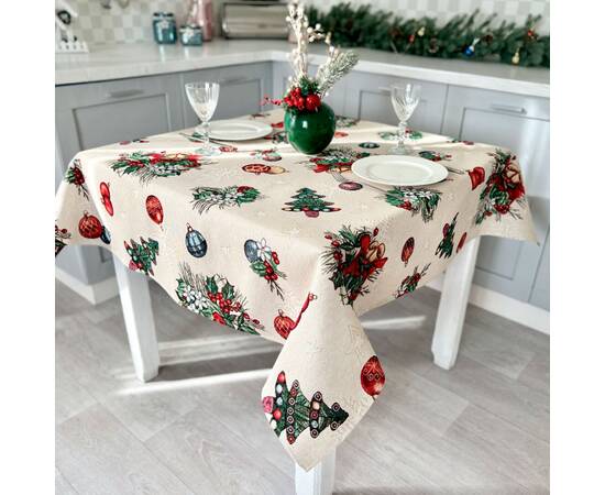 Скатертина гобеленова 137х300 LiMaSo (CABETO-300), Тип: скатерти, Цвет: красный, Форма скатерти: прямоугольная, Размер: 137x300, изображение 3