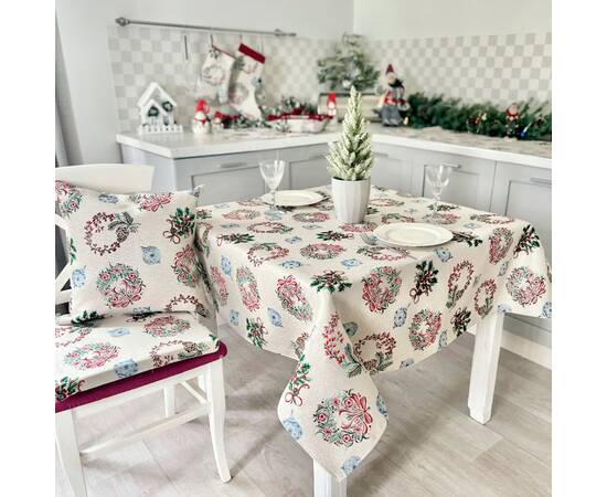 Скатертина гобеленова 137х220 LiMaSo (CORONA-220), Тип: скатерти, Цвет: зеленый, Форма скатерти: прямоугольная, Размер: 137x220, изображение 5