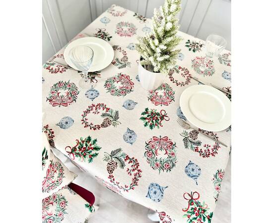 Скатертина гобеленова 137х240 LiMaSo (CORONA-240), Тип: скатерти, Цвет: зеленый, Форма скатерти: прямоугольная, Размер: 137x240, изображение 6