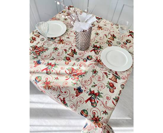 Скатертина гобеленова 137х260 LiMaSo (MIRRA-260), Тип: скатертини, Основний колір: червоний, Форма скатертини: прямокутна, Розмір: 137x260, зображення 6