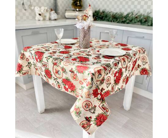 Скатертина гобеленова 137х300 LiMaSo (NAT-300), Тип: скатертини, Основний колір: червоний, Форма скатертини: прямокутна, Розмір: 137x300, зображення 3