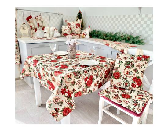 Скатертина гобеленова 137х260 LiMaSo (NAT-260), Тип: скатертини, Основний колір: червоний, Форма скатертини: прямокутна, Розмір: 137x260, зображення 6