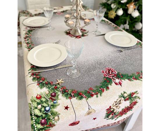 Скатертина гобеленова 137х260 LiMaSo (RABETO-260), Тип: скатерти, Цвет: зеленый, Форма скатерти: прямоугольная, Размер: 137x260, изображение 5