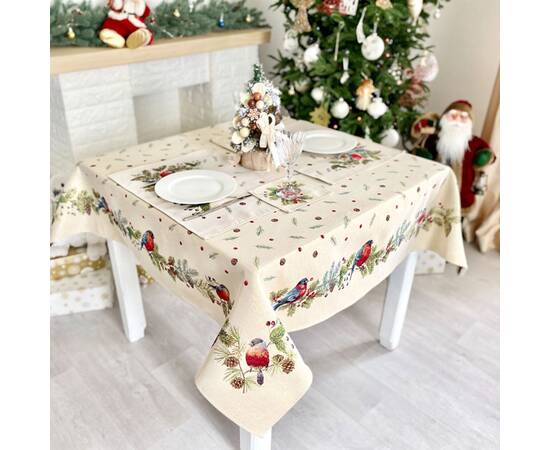 Скатертина гобеленова 137х280 LiMaSo (RUNNER1066-280), Тип: скатерти, Цвет: зеленый, Форма скатерти: прямоугольная, Размер: 137x280, изображение 4