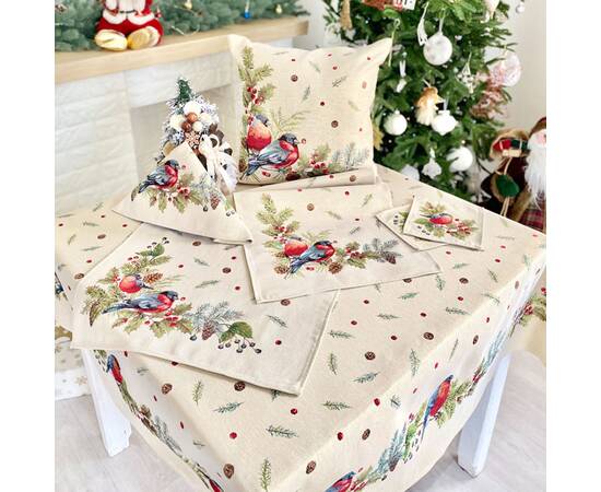 Скатертина гобеленова 137х280 LiMaSo (RUNNER1066-280), Тип: скатерти, Цвет: зеленый, Форма скатерти: прямоугольная, Размер: 137x280, изображение 6