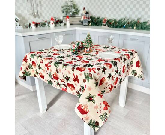 Скатертина гобеленова 137х240 LiMaSo (SPARKLE-240), Тип: скатерти, Цвет: красный, Форма скатерти: прямоугольная, Размер: 137x240, изображение 3