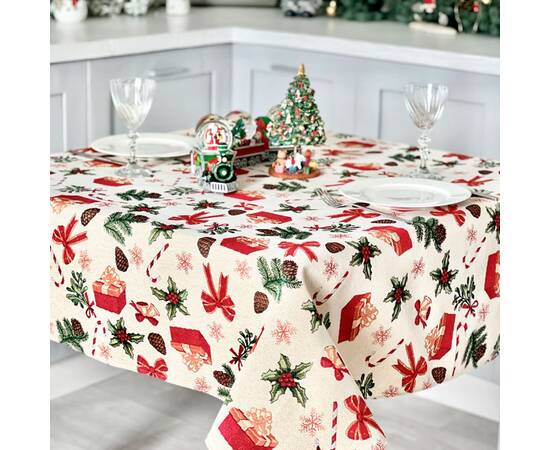 Скатертина гобеленова 137х260 LiMaSo (SPARKLE-260), Тип: скатерти, Цвет: красный, Форма скатерти: прямоугольная, Размер: 137x260, изображение 4