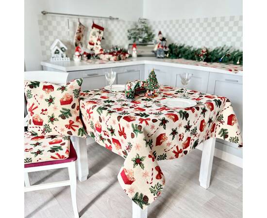 Скатертина гобеленова 137х240 LiMaSo (SPARKLE-240), Тип: скатерти, Цвет: красный, Форма скатерти: прямоугольная, Размер: 137x240, изображение 5