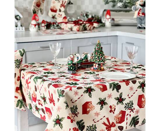 Скатертина гобеленова 137х220 LiMaSo (SPARKLE-220), Тип: скатерти, Цвет: красный, Форма скатерти: прямоугольная, Размер: 137x220, изображение 6