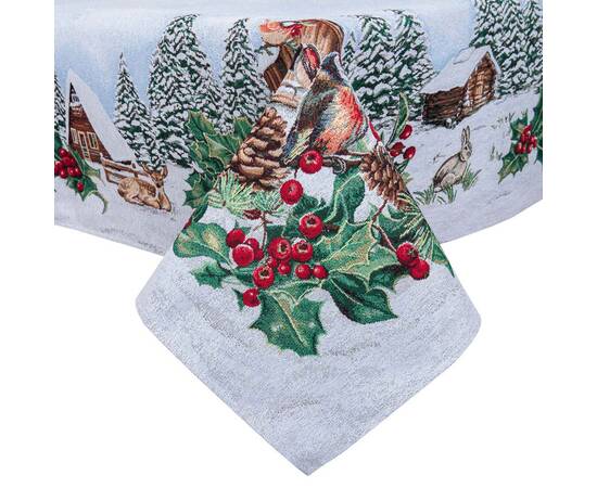Скатертина гобеленова 137х240 LiMaSo (SQUIRREL-240), Тип: скатерти, Цвет: голубой, Форма скатерти: прямоугольная, Размер: 137x240, изображение 2