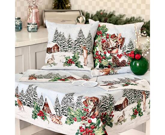 Скатертина гобеленова 137х240 LiMaSo (SQUIRREL-240), Тип: скатерти, Цвет: голубой, Форма скатерти: прямоугольная, Размер: 137x240, изображение 6