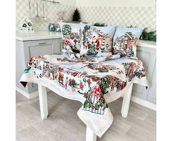 Скатертина гобеленова 137х240 LiMaSo (VILLAGE-240), Тип: скатерти, Цвет: зеленый, Форма скатерти: прямоугольная, Размер: 137x240, изображение 5